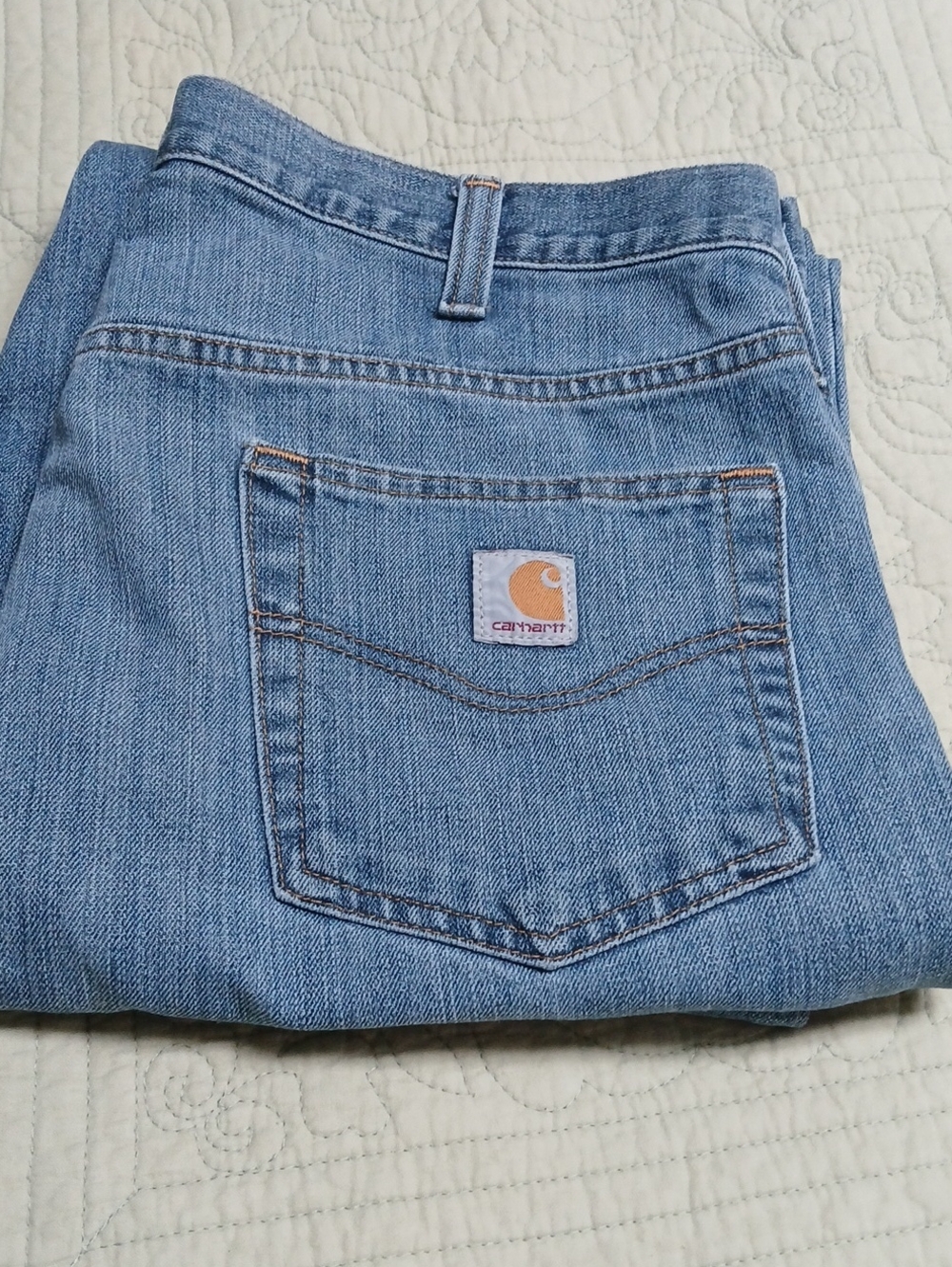 One Pair Carhartt Men's Light Blue Straight Leg Jeans